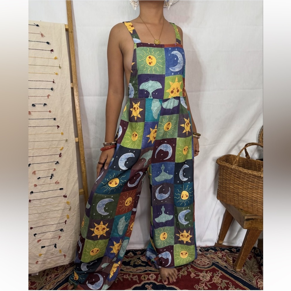 Celestial Patchwork Jumpsuit Overalls - image 1